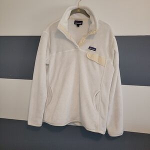 Patagonia Re-Tool Snap Fleece Pullover Women's XL Off-White
